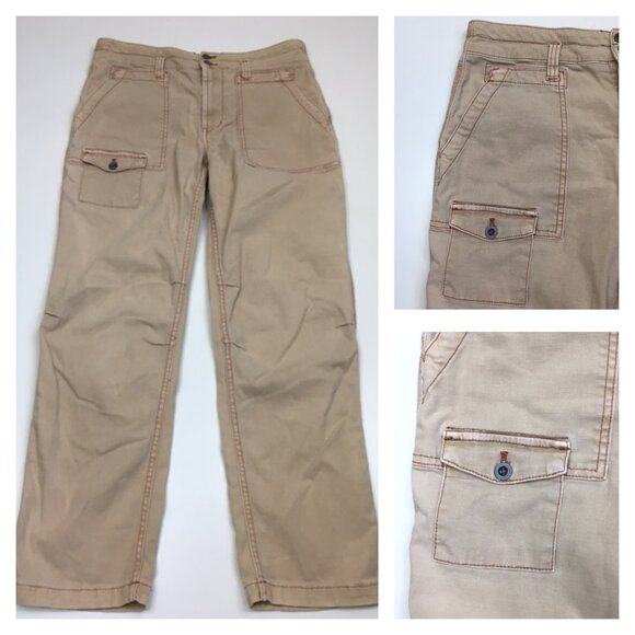 ANTHROPOLOGIE Beige/Tan THE WANDERER Cargo Pockets Pant Jeans - Picture 1 of 13